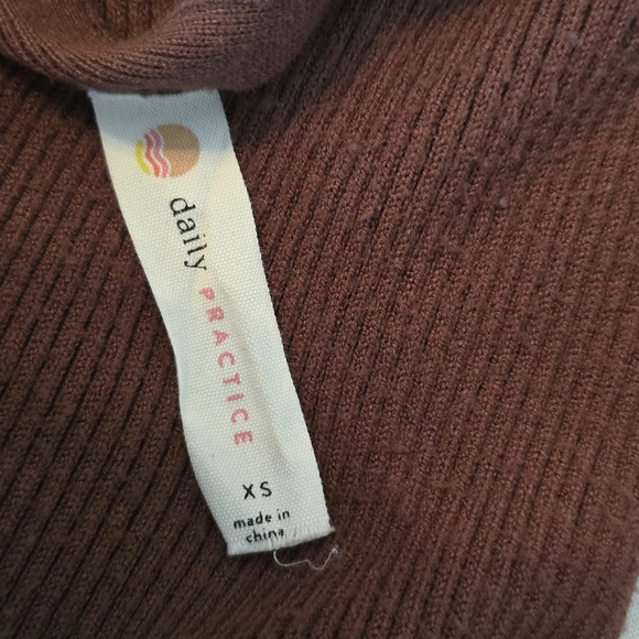 🤎✨ Anthropologie Daily Practice Ribbed V-Neck Sleeveless Sweater Vest Dress XS - Picture 5 of 13